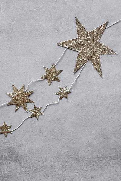 Eco Glitter Star Garland