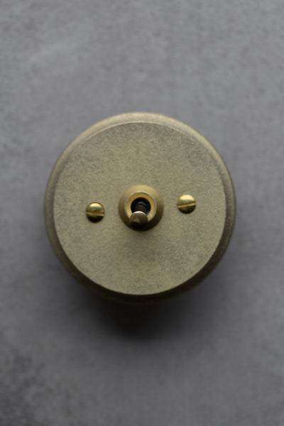 Brass Switch Plate- Circle Single Toggle