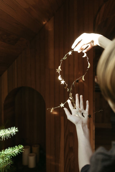 Brass Moon+Star Garland