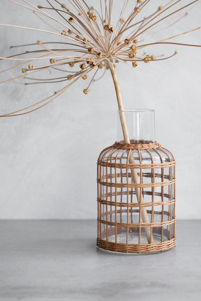 Rattan Cage Vase