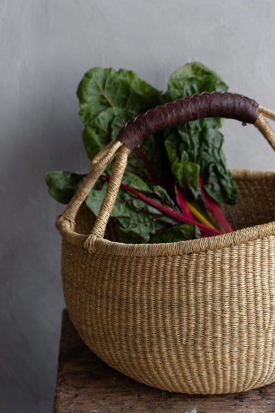 Leather Handled Market Basket