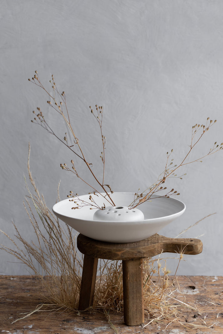 Ikebana Bowl - Matte White