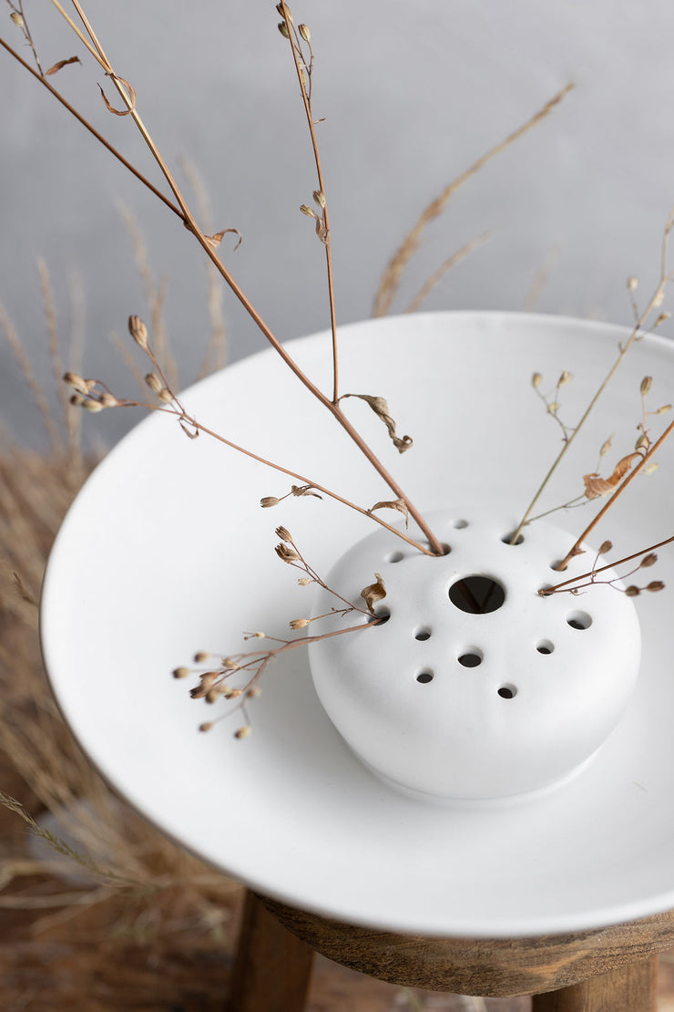 Ikebana Bowl - Matte White