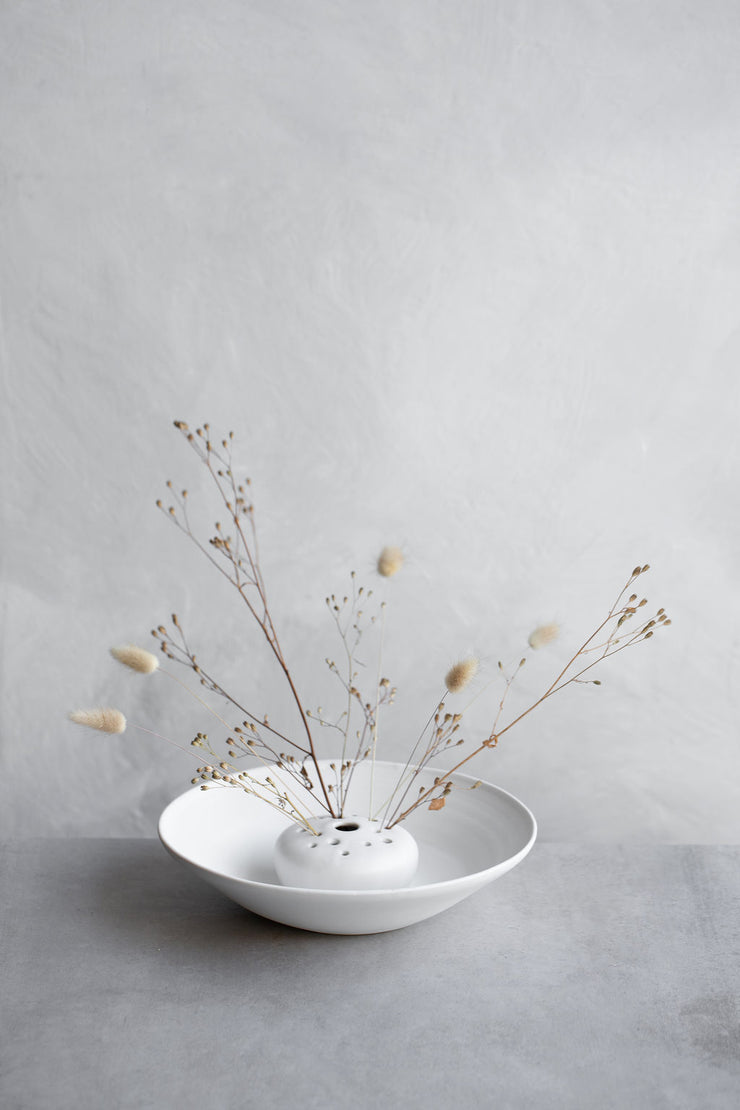 Ikebana Bowl - Matte White