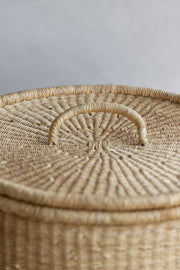 Tall Lidded Woven Hamper