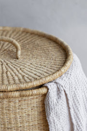 Tall Lidded Woven Hamper