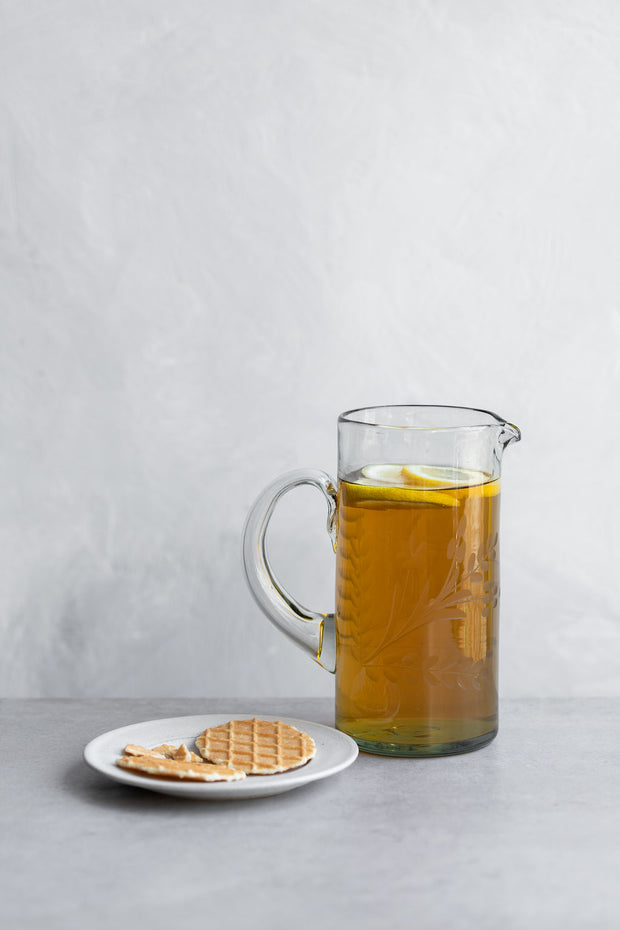 Etched Glass Pitcher