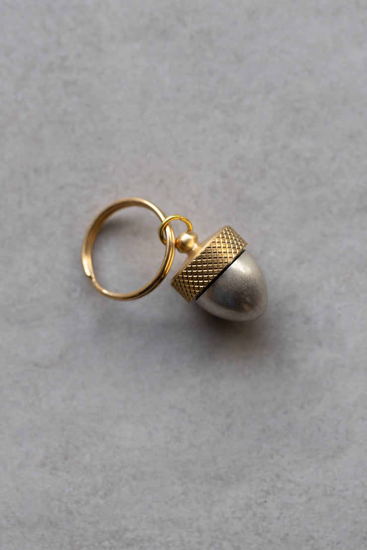 Brass and Silver Acorn Keyring