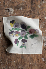 Isabelle Boinot Handkerchief - Pansies