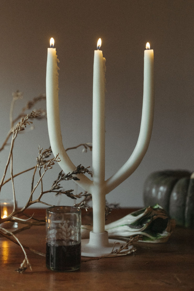 Three Branches Hand Dipped Swedish Taper Candle