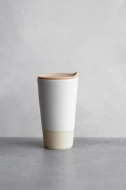 Tapered To Go Tumbler - Matte White Dipped