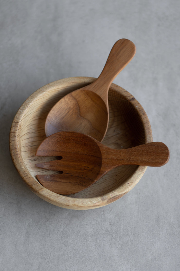 Teak Round Serving Spoons