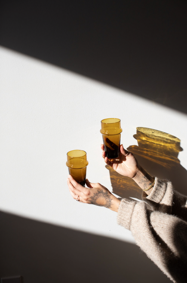 Stackable Moroccan Glasses - Amber