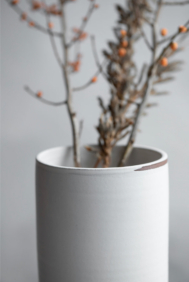 Ceramic Utensil Holder - Chalk