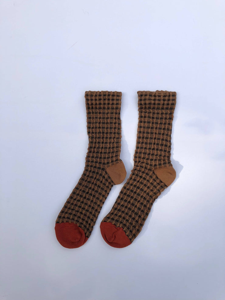 Gingham Waffle Socks