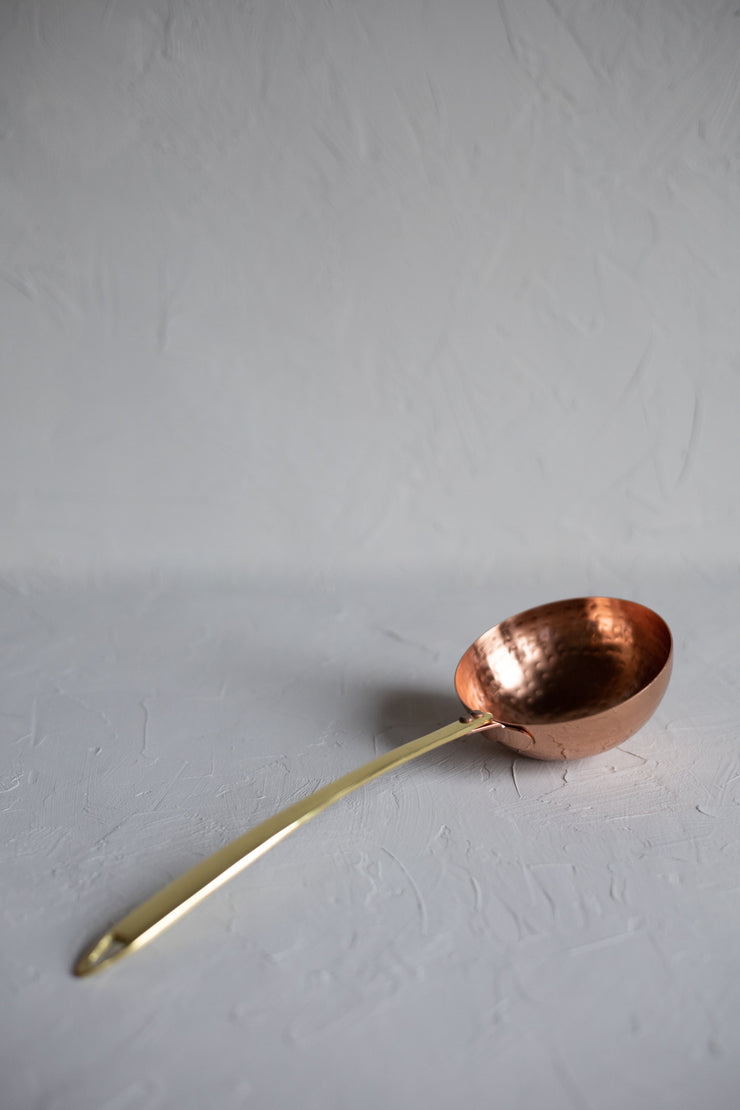 Hammered Copper + Gold Ladle