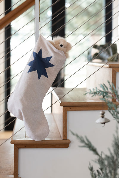 Indigo Patchwork Star Stocking